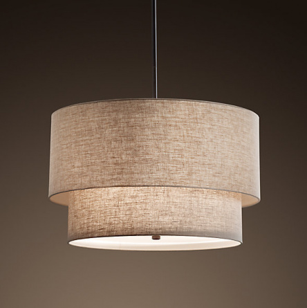 Люстра RH TWO-TIER ROUND Shade Linen фото 1