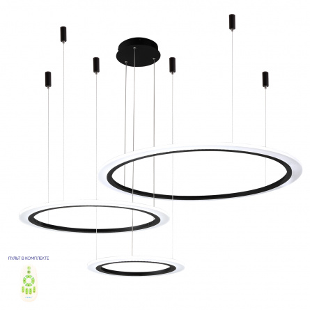Люстра Crystal Lux MANZANA SP67W LED D400+600+800 BLACK фото 1